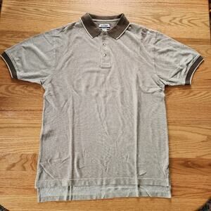 NWOT Jos. A. Bank Polo Shirt Brown and Cream Cotton Size Large